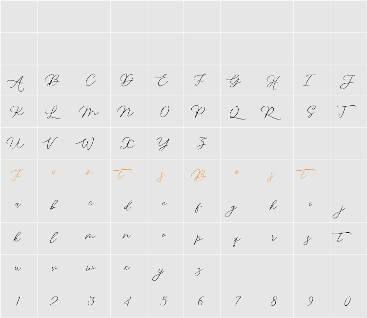 Amstonish Character Map