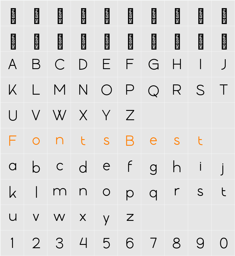 Gatte Modern Medium Character Map