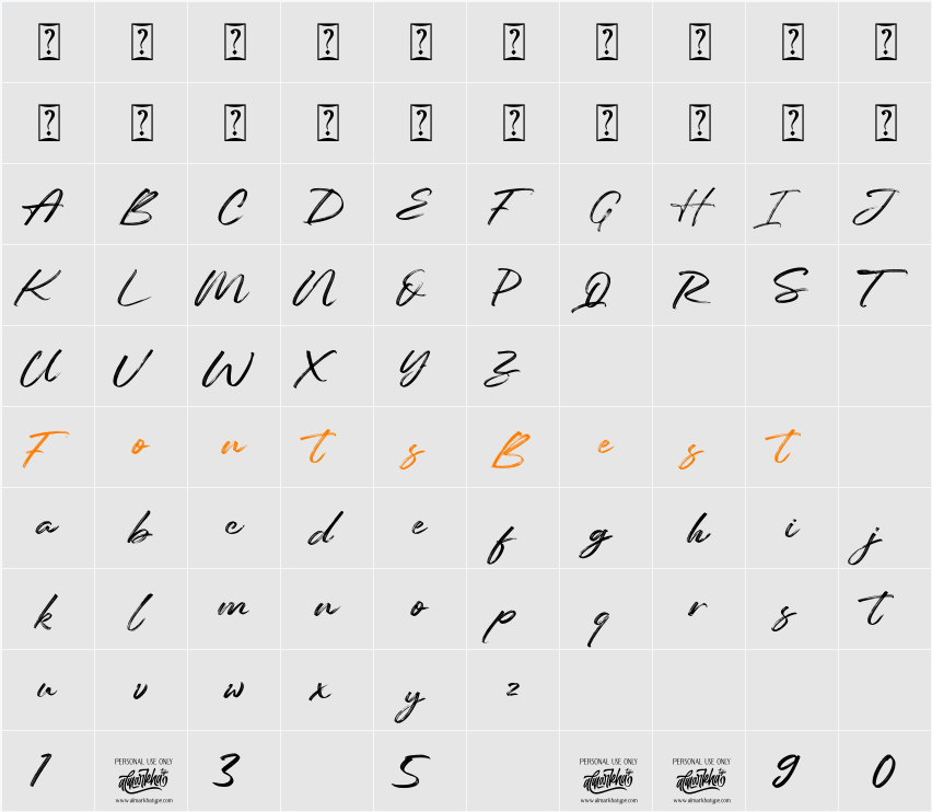 Reinkies Character Map