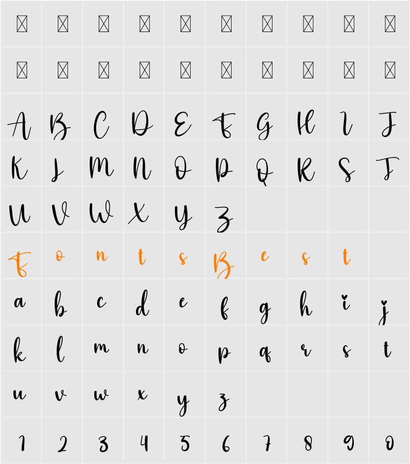 Anybaby Character Map