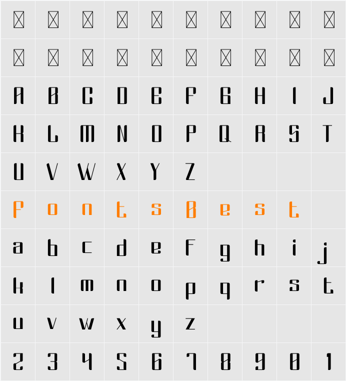 CROSVER Character Map