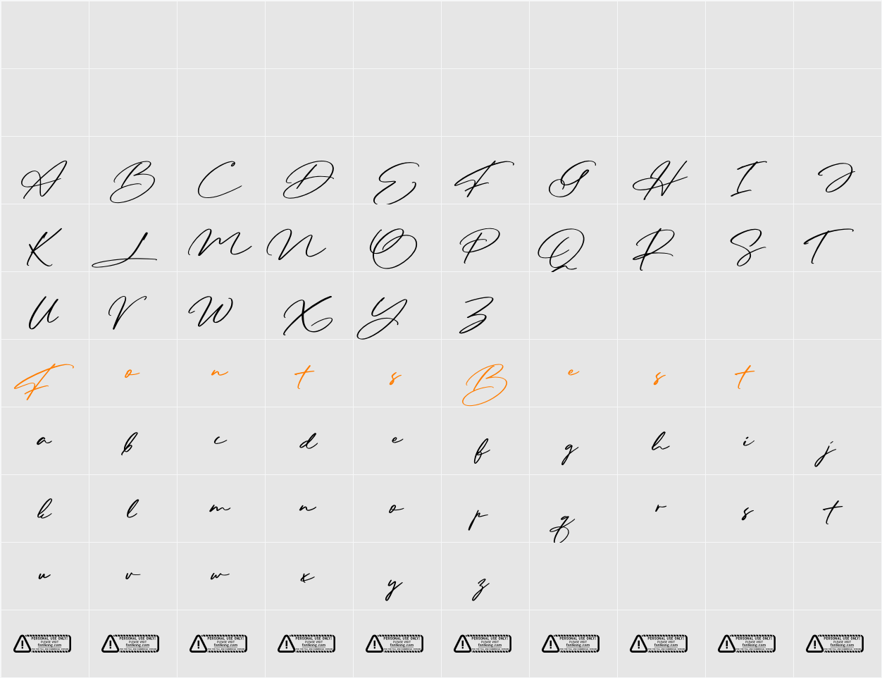 Dalli Signature PERSONAL USE ON Character Map