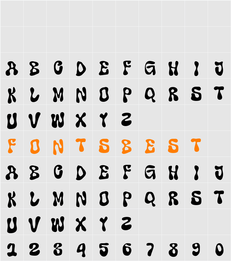 Super Shake Character Map