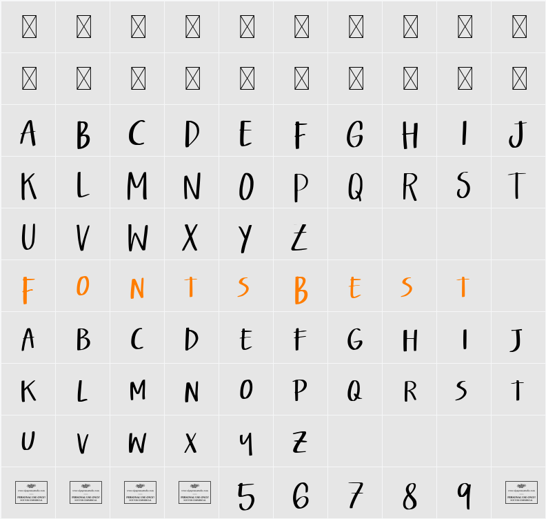 Salting Character Map