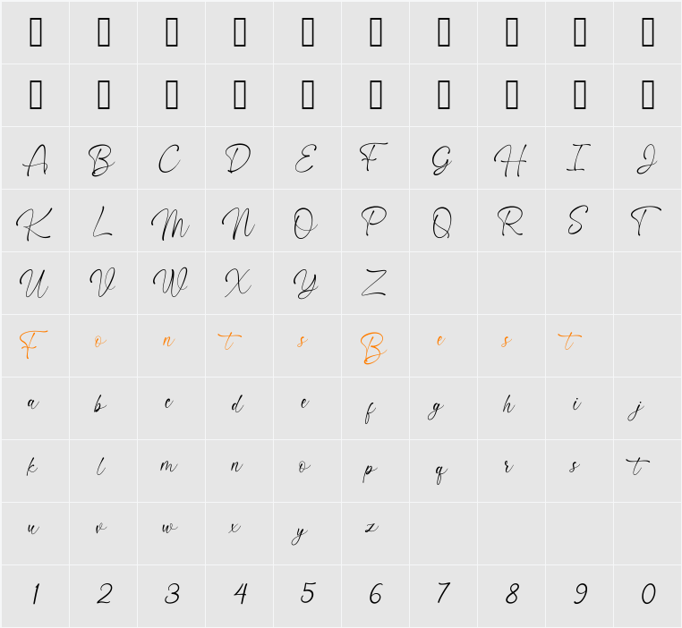 Wonderline Character Map