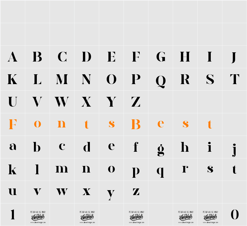 AVONE Character Map