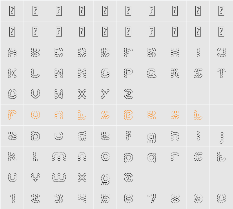 ATOMIC PLANET Character Map