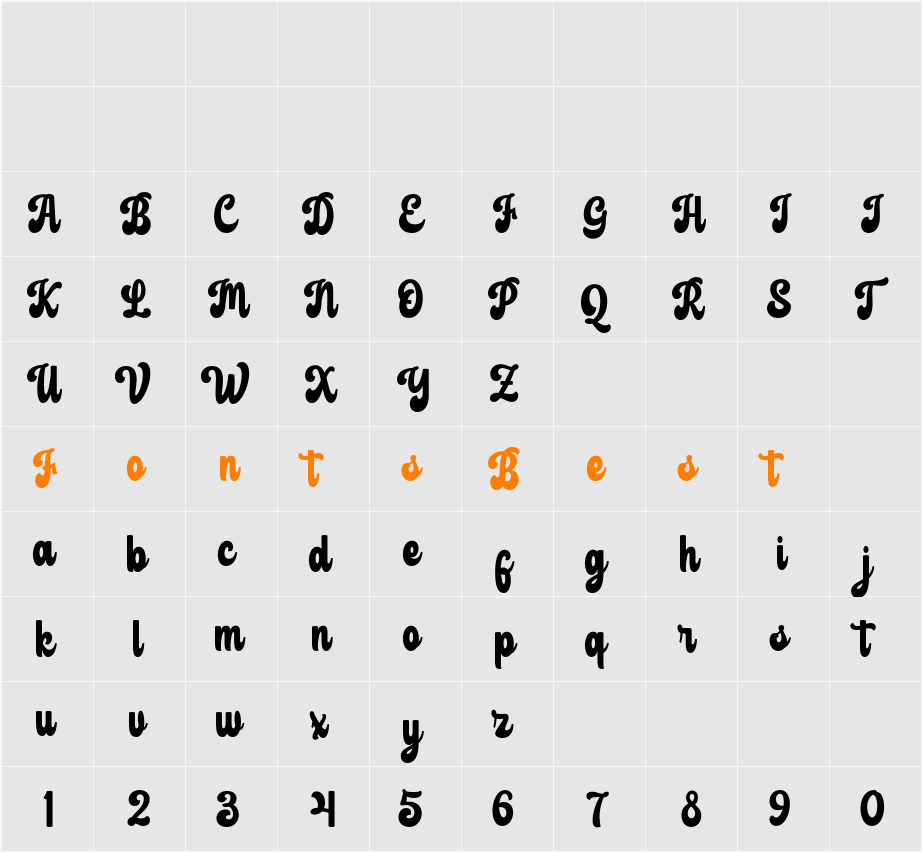 Rachert Character Map
