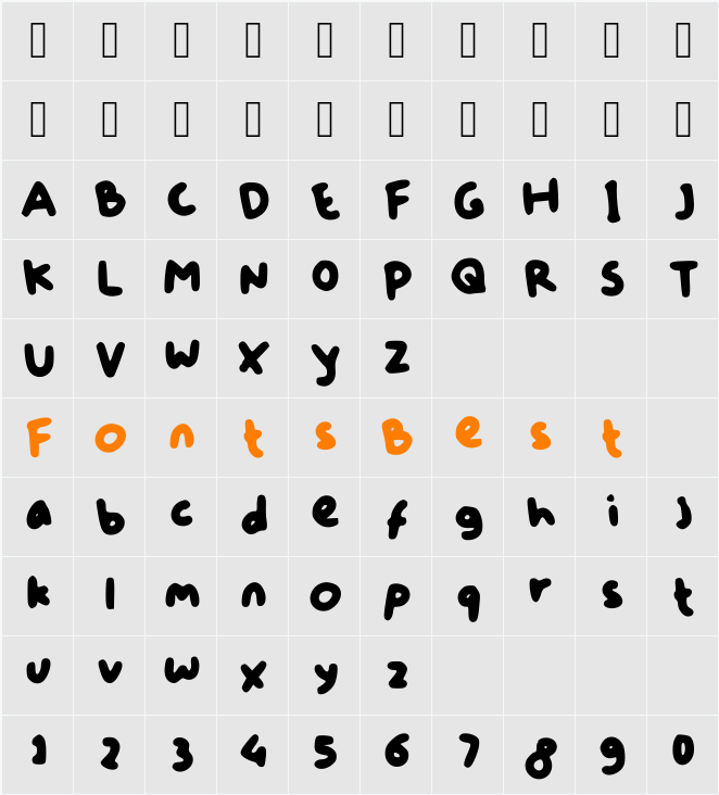 Poppin Character Map