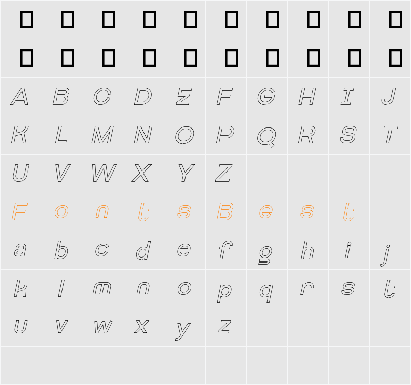 Getboreg Hollow Character Map