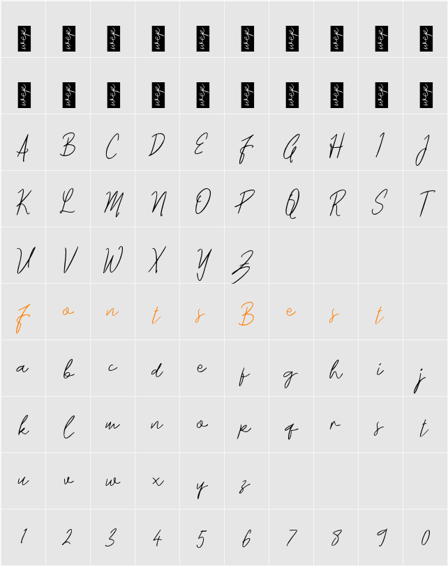 L Laylane Character Map