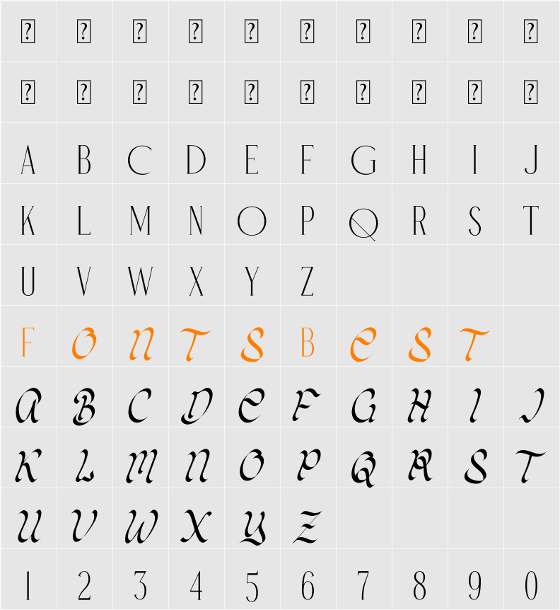 Cloral Monte Character Map