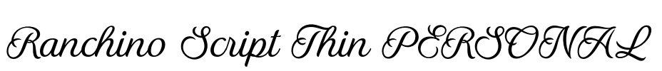 Ranchino Script Thin PERSONAL Font Image