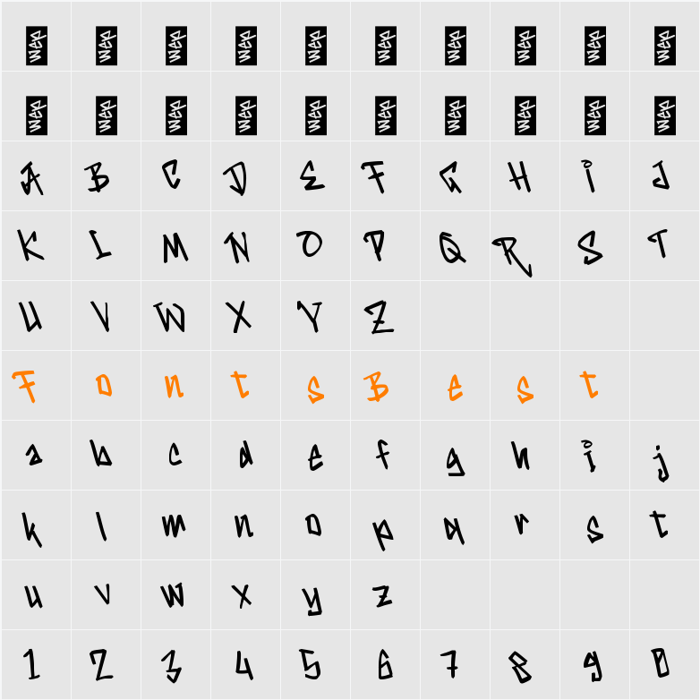 g Graffitian Character Map
