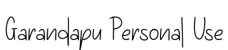 Garandapu Personal Use Font Image