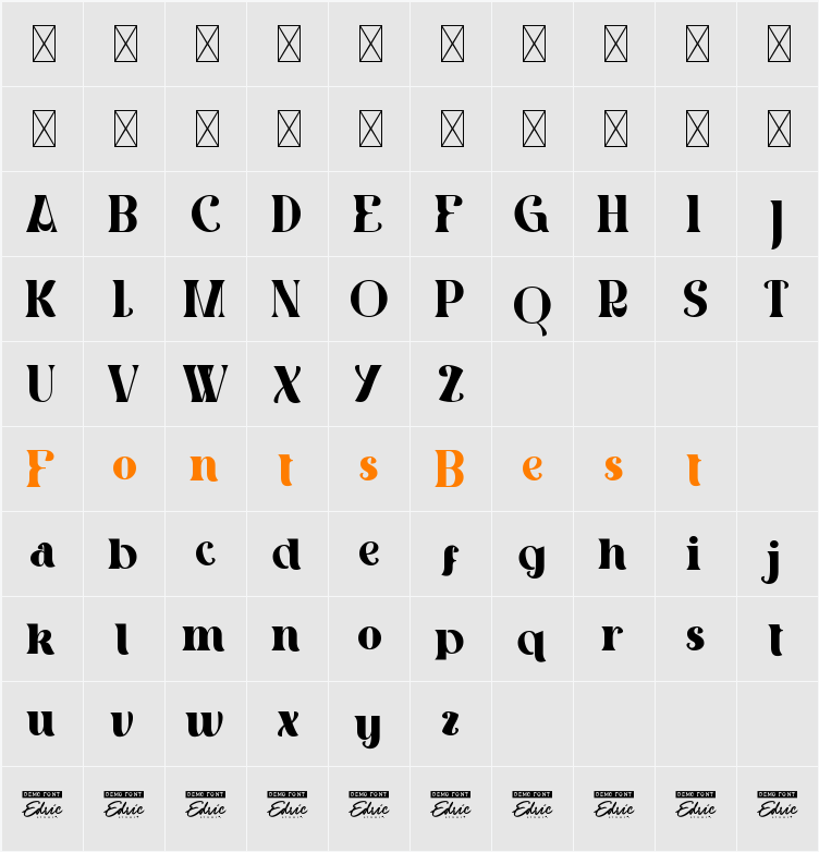 RommercialDemo Character Map