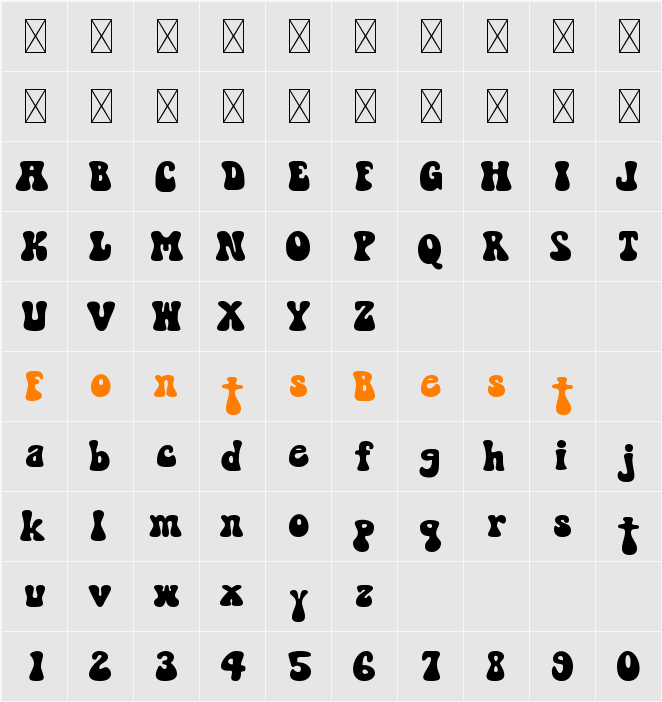 Sooky 70s Character Map