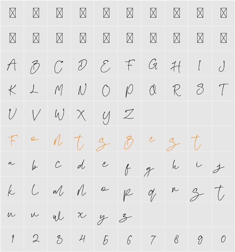 FanitaPricia Character Map