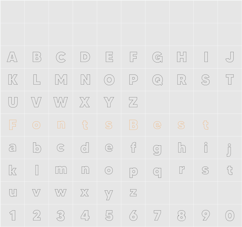 MADE TOMMY Outline Character Map