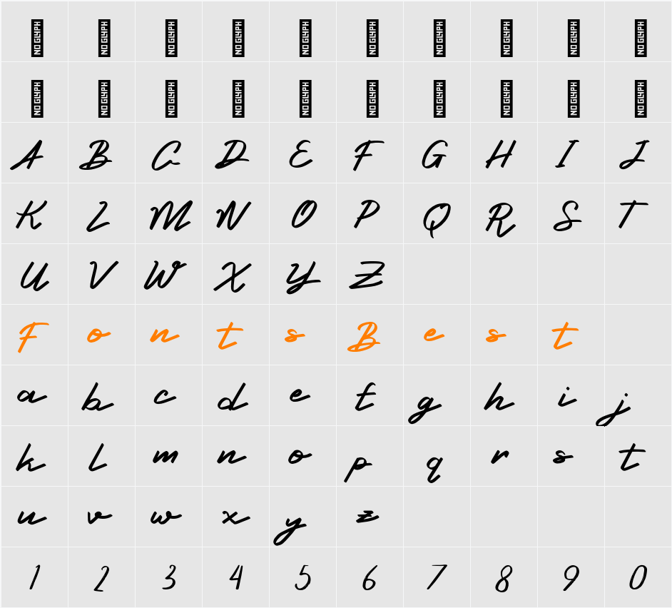 Qhulsa Personal Use Character Map