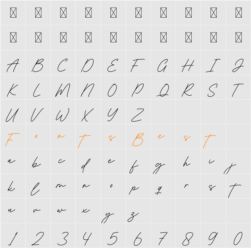 Anderton Character Map