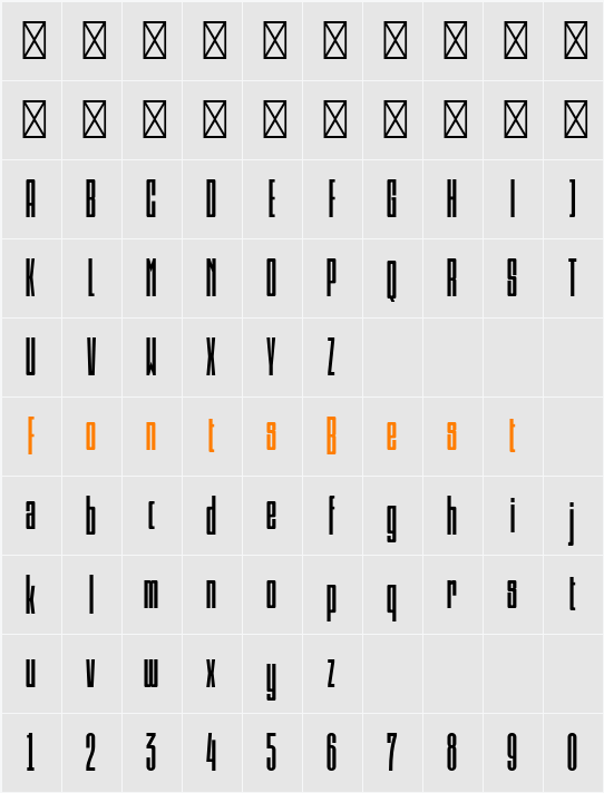 Psilograph SemBd Character Map