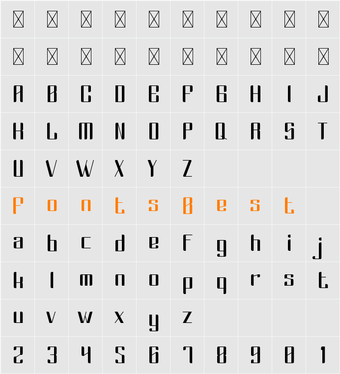 CROSVER Character Map