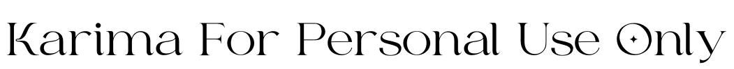 Karima For Personal Use Only Font Image