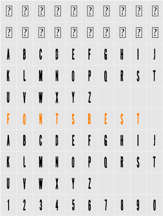 Electrico Glitch Character Map