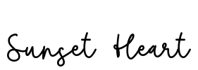 Sunset Heart Font Image