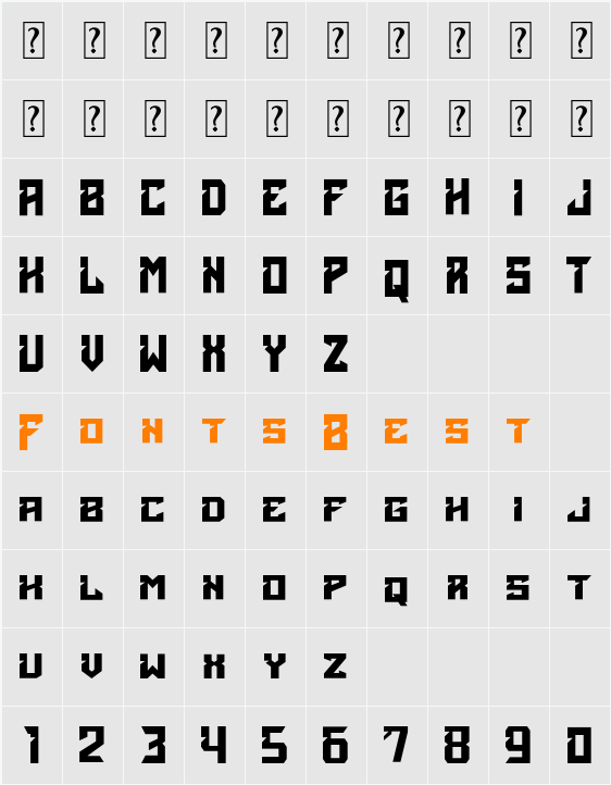 Acients Character Map
