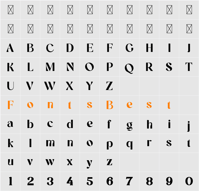 MEWATONIA Character Map
