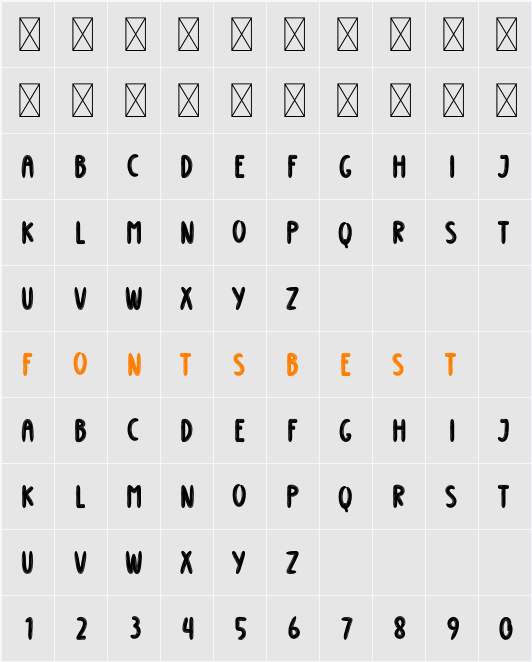 Star Brush Character Map