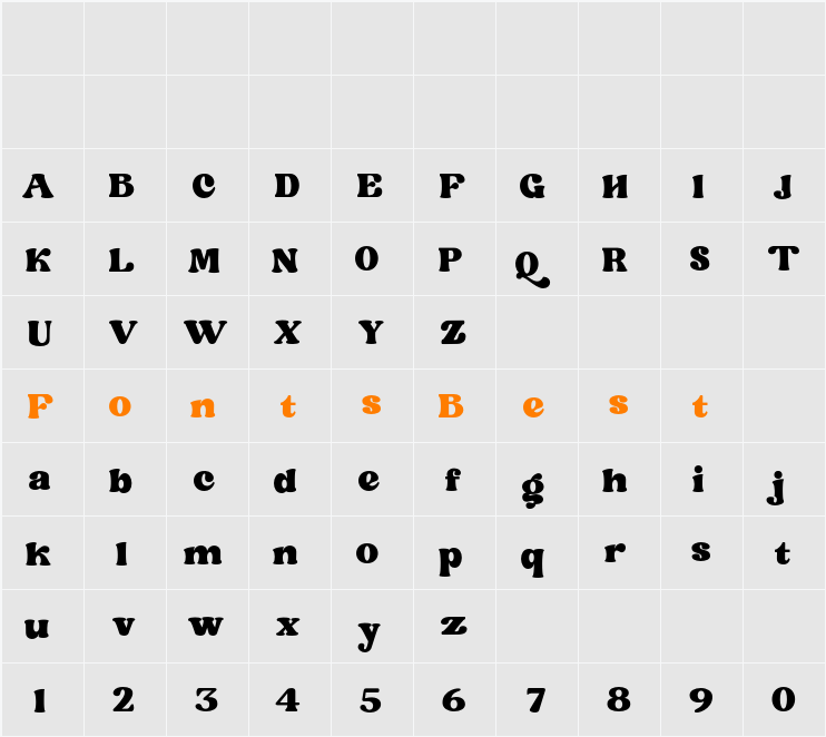 Brigent Display Character Map