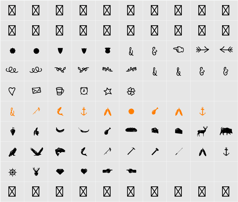 Nexa Rust Extras Demo Icons Character Map