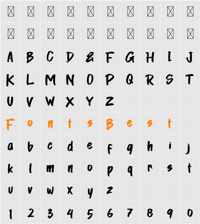ANBEATEN Character Map