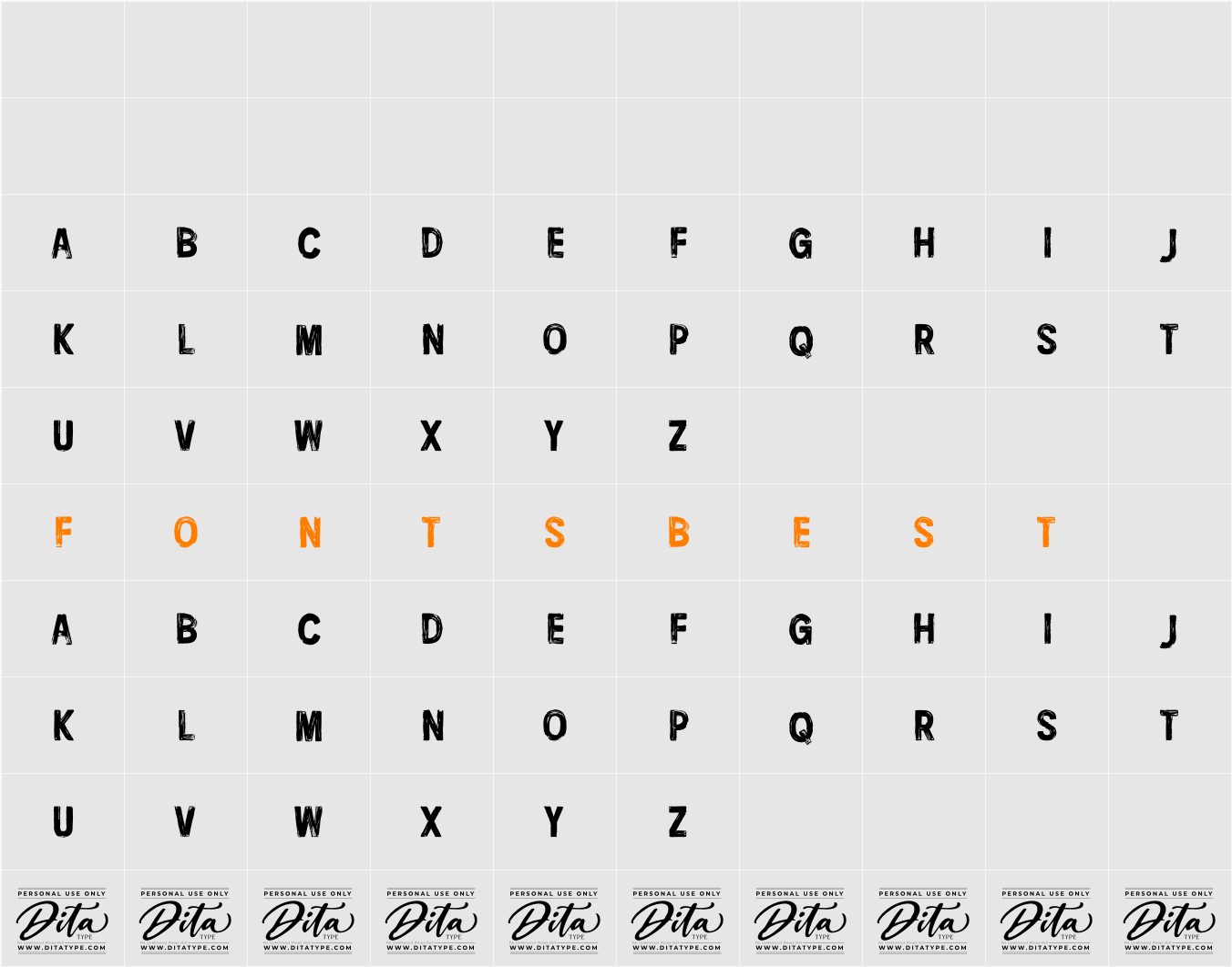Nextir Brush Personal Use Character Map