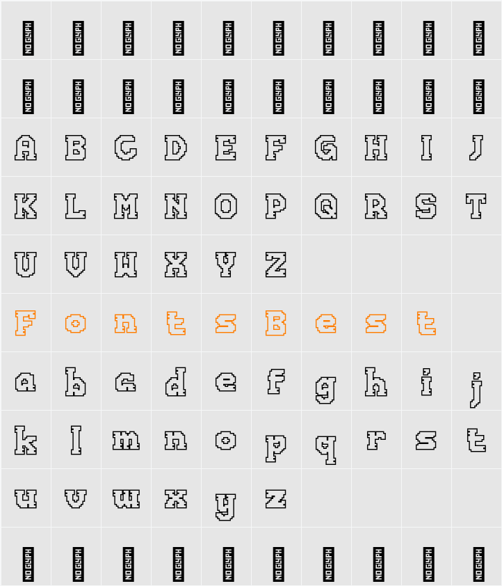 Pixelmax Outline Character Map
