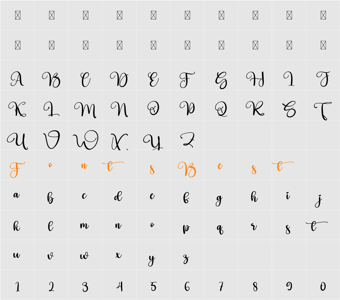 Babe Character Map