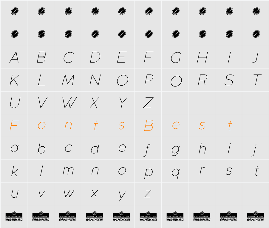 Coco Gothic ExtLt Character Map