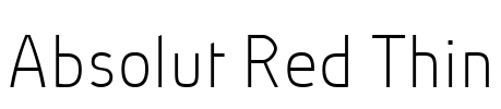 Absolut Red Thin Font Image