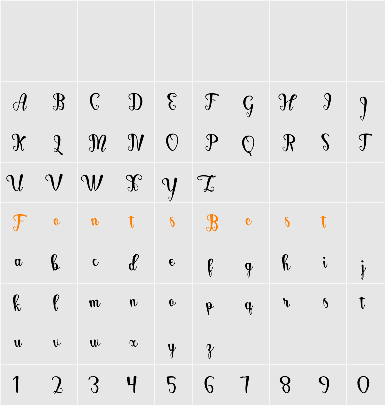 Biderson Character Map