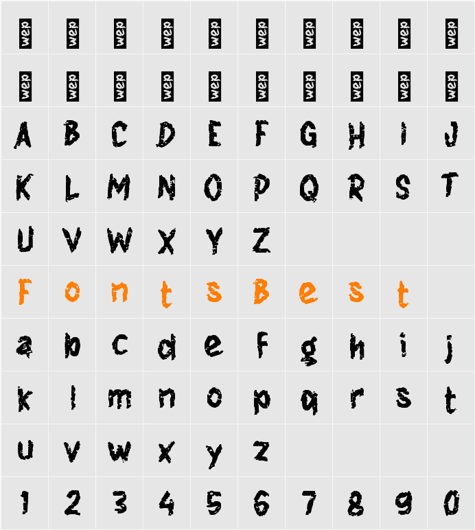 h Huddle Stone Character Map