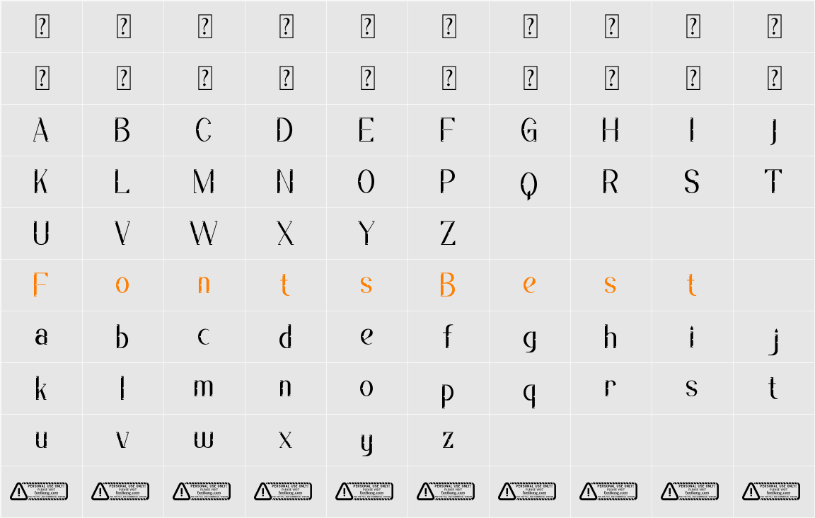 Flowzar PERSONAL USE ONLY! Character Map