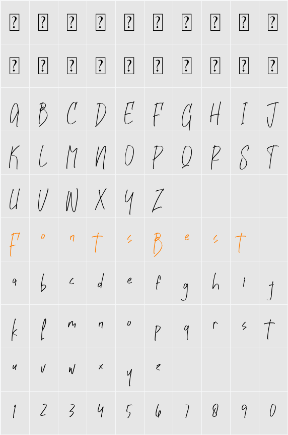Midlenorth Constane Character Map