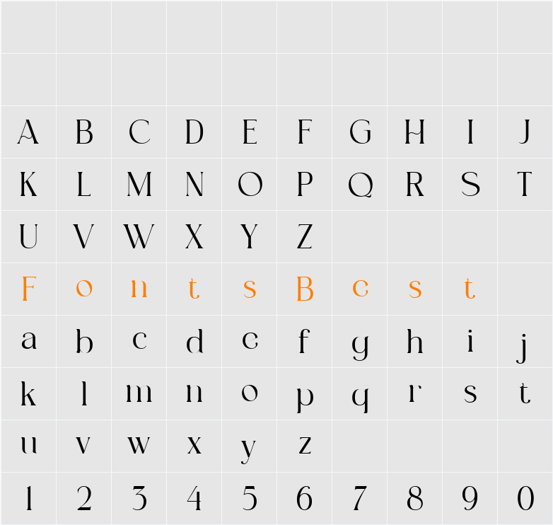 Harmony Embrace Serif Demo Character Map