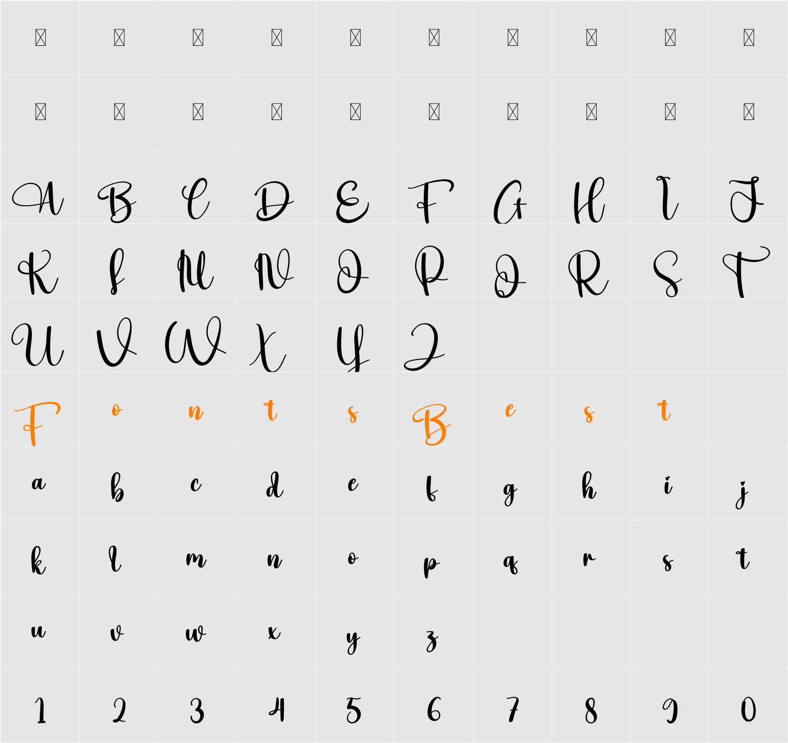 Breath Character Map