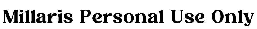 Millaris Personal Use Only Font Image