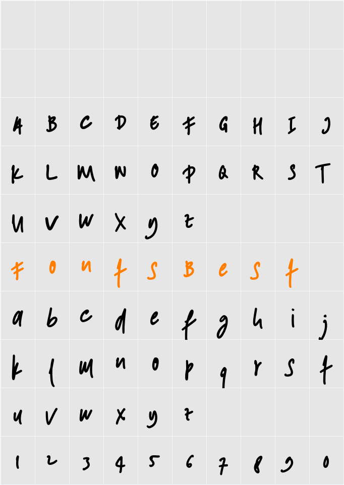ANDONESI Character Map