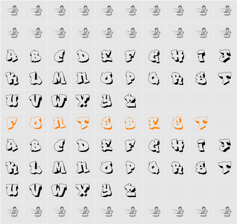 THE JACATRA Character Map